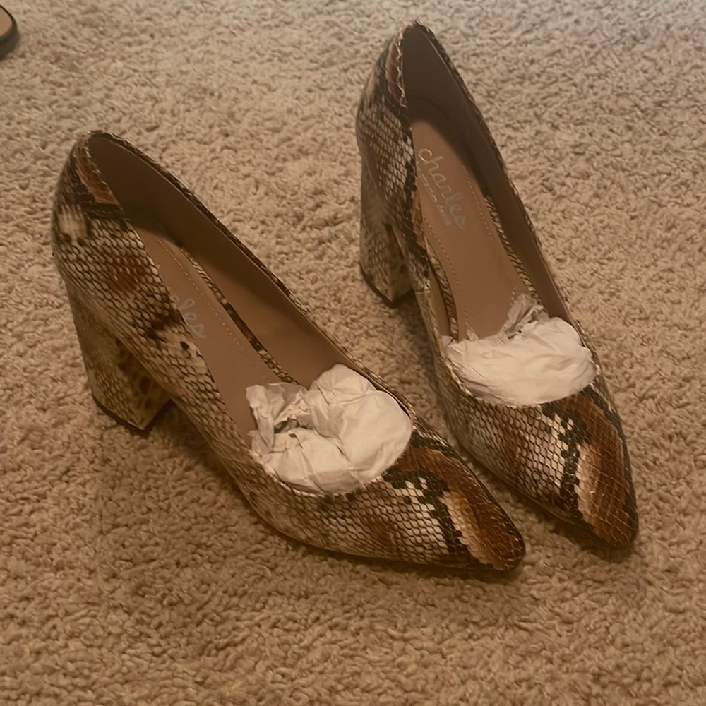 Charles by Charles David animal print block heel pumps